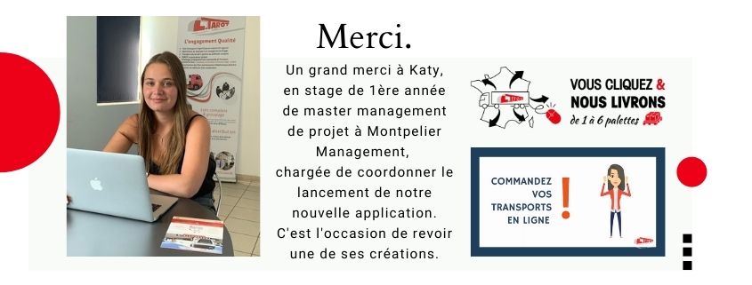 Lancement de l'application transport Vous cliquez Nous livrons par Katy Stagiaire en gestion de projet