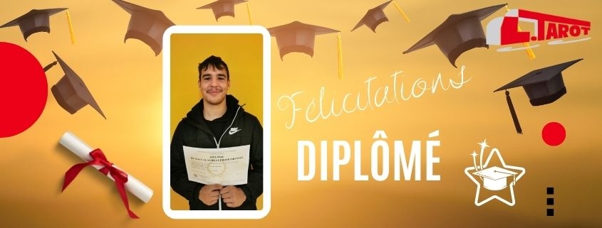 Félicitations à Tom qui a obtenu son Bac Professionnel Transport