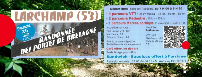 Randonnées des portes de Bretagne à Larchamp (53) le 25 juin 2023