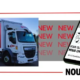 Camion aux couleurs de notre application de commandes en ligne de transport de produits palettisés