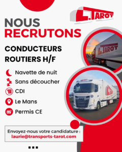 Annonce offre emploi conducteur spl Le Mans Transports Tarot